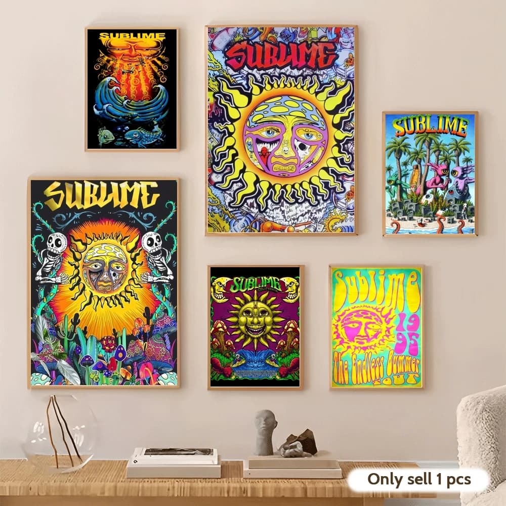 Poster estetico con stampa artistica da parete della band classica S-Sublime Ska Punk per soggiorno, camera da letto, ufficio, regalo moderno per la decorazione della casa