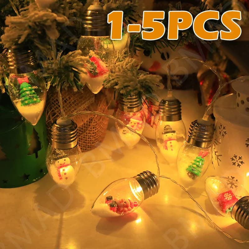 Nuovo albero di Natale LED trasparente stringa di luce che desidera palla Natale pupazzo di neve albero regali mix di luci festival decorazione della finestra stringa di luce