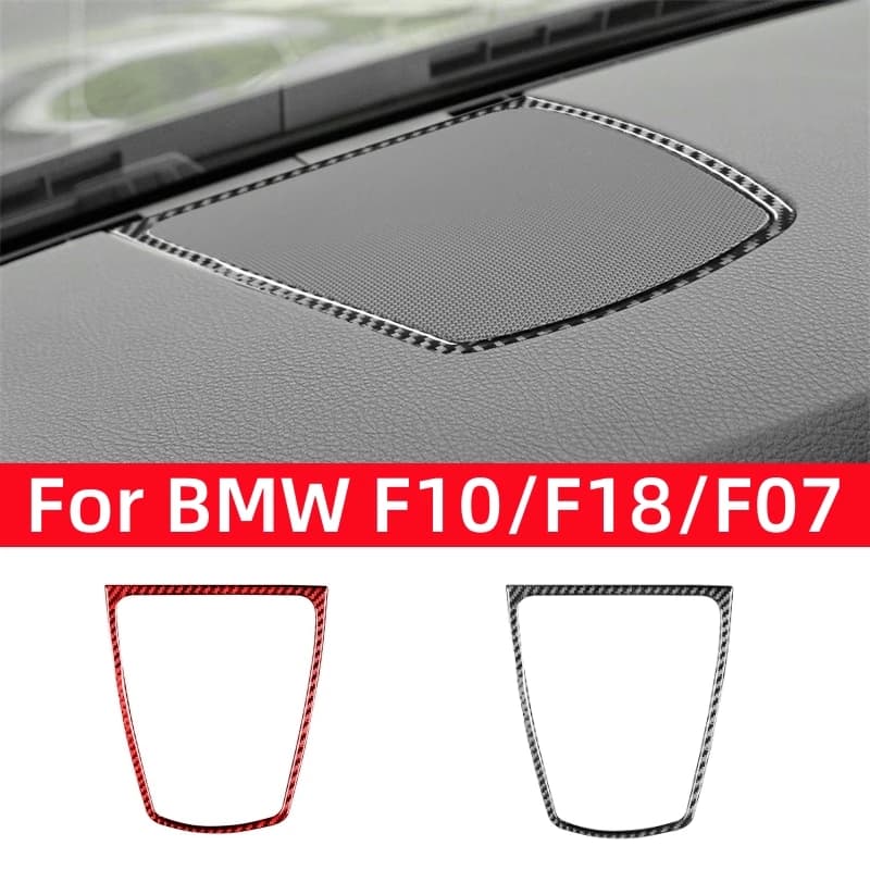 For BMW 5 Series F10 F18 2011-2017 GT5 F07 Accessories Carbon Fiber Interior Car Dashboard Center Horn Trim Cover Frame Stickers