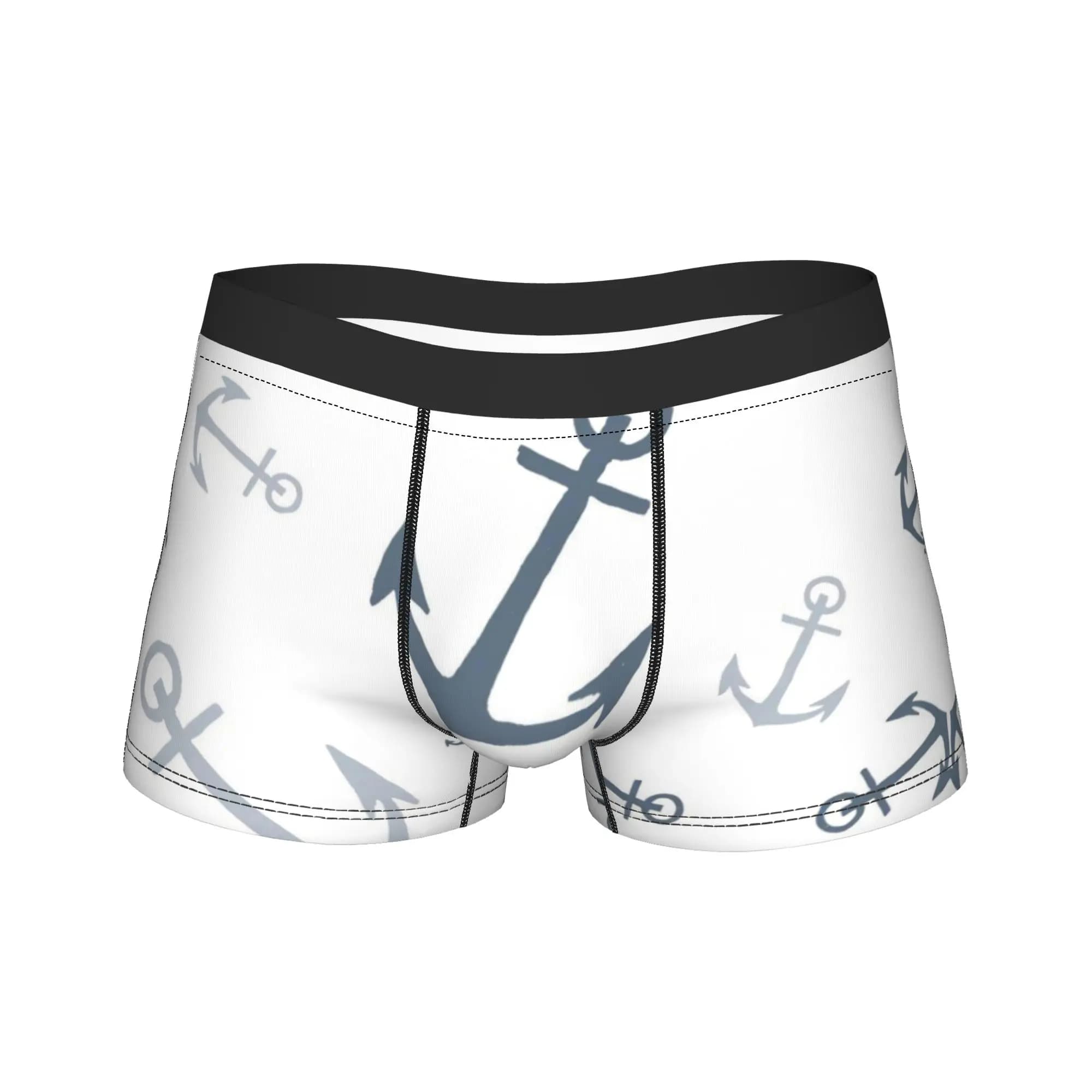 Boxer da Uomo con Motivo Ancora Nautica, Comodi e Alla Moda, Idea Regalo di Compleanno