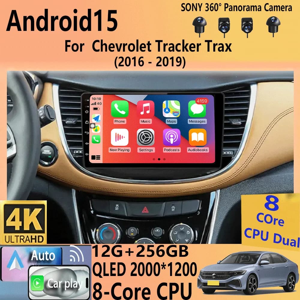 Android 15 Per Chevrolet Tracker Trax 2016 - 2019 Auto Car Radio Lettore Video Multimediale Bluetooth Navigazione GPS DSP Carplay BT