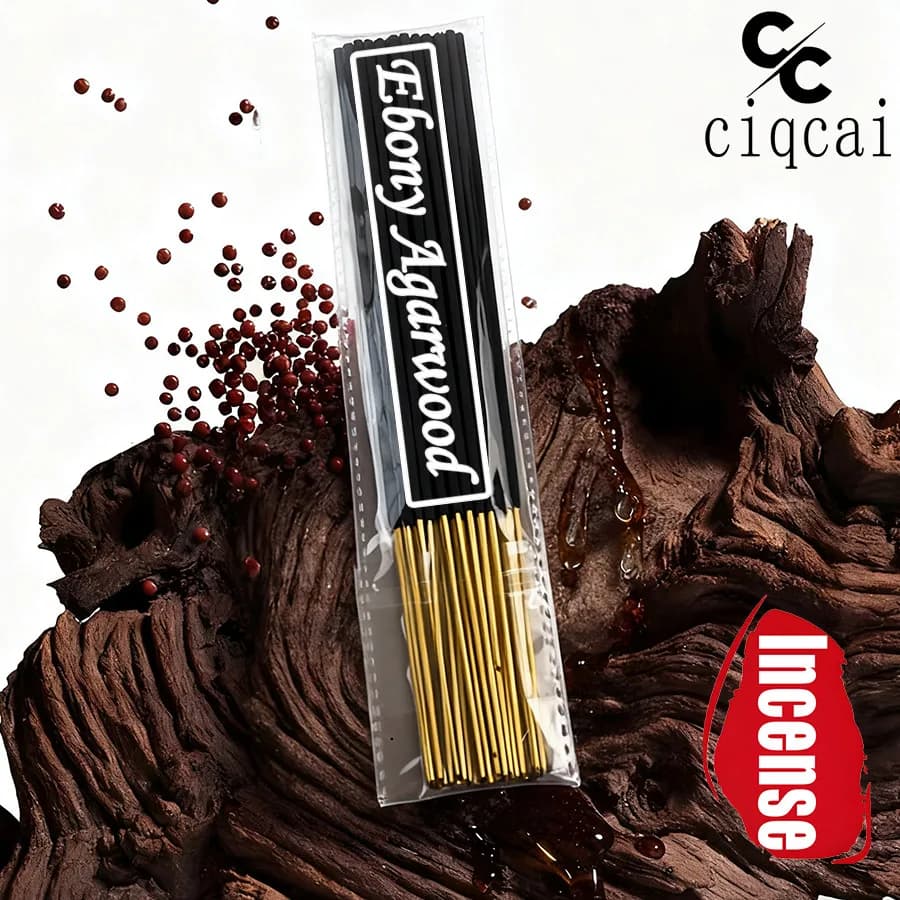 New Agarwood and Ebony Flavored Premium Incense Sticks, 22cm Long Thickened Handmade Bamboo Stick Incense, Made from Natural Agarwood and Ebony Incense Powder, with a Strong but Not Overpowering Fragrance, Calming and Soothing, Repels Mosquitoes and Eliminates Odors, Suitable for Yoga, Meditation, Entertaining Guests, Reading, Etc Great Gift for the Holidays