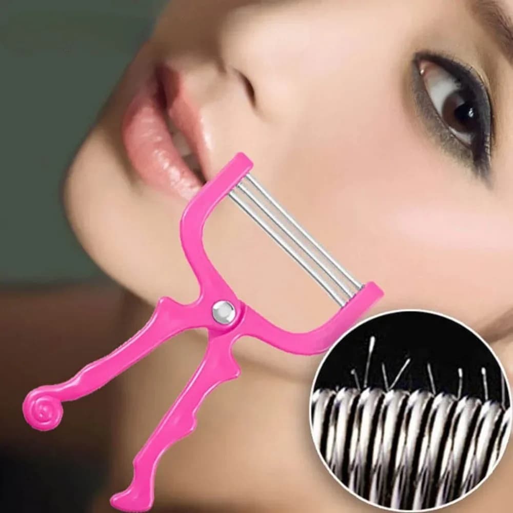 Epilatore per peli del viso portatile Rullo a molla sicuro Epilatore per depilazione del viso per donne Epilatore per la cura del viso Massaggiatore Strumento per epilatore di bellezza