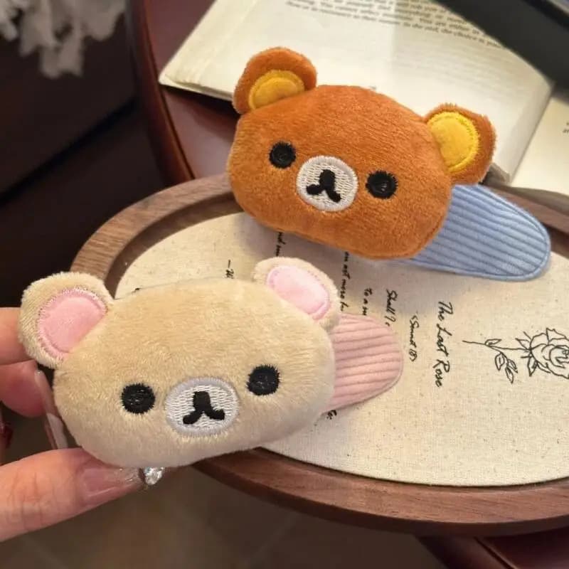 Kawaii Cartoon Rilakkuma Korilakkuma Peluche Tornante Creativo Dolce Bella Frangia Lato Bb Clip Amici Compleanno Regalo Di Natale
