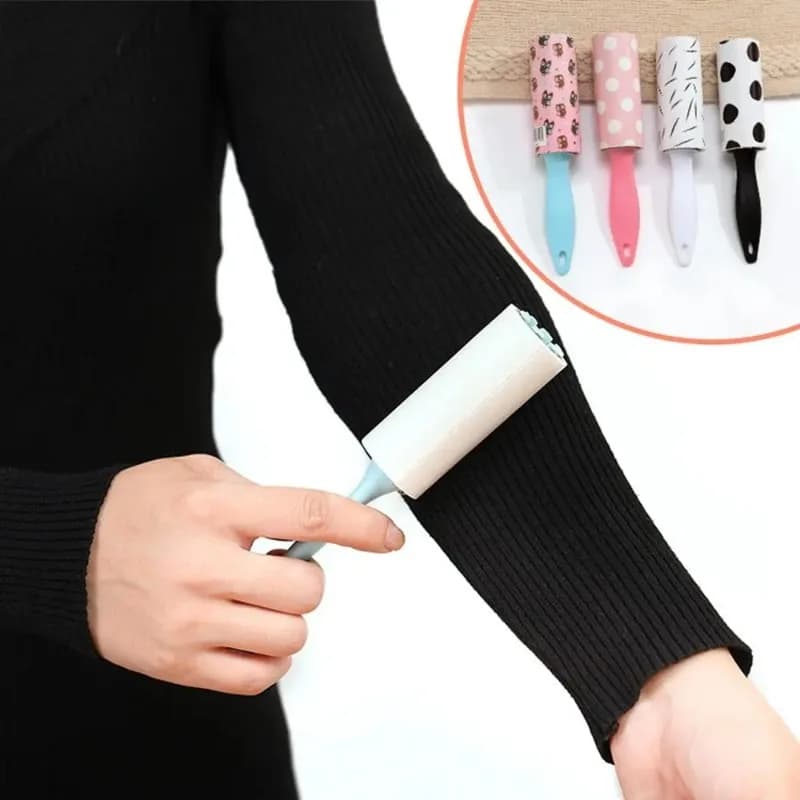 4Pcs Mini Portable Lint Roller Clothes Dust Fluff Pet Hair Sticky Brush Rolls Clothes Coat Lint Roller Dog Pet Hair Remover