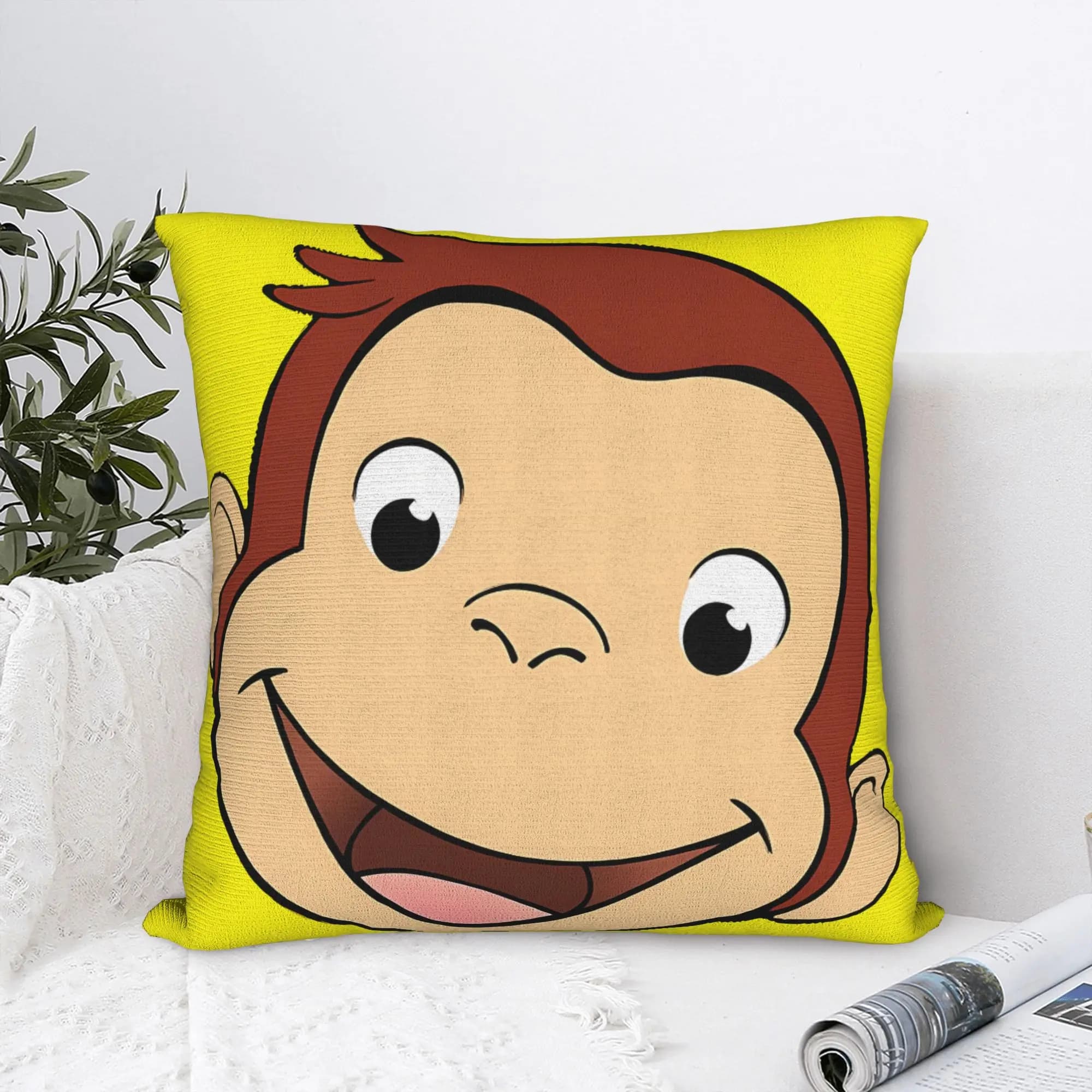 Pillow Cover Curious George-s Novelty Pillow Case For Couch Sofa Bedroom Pillowcases