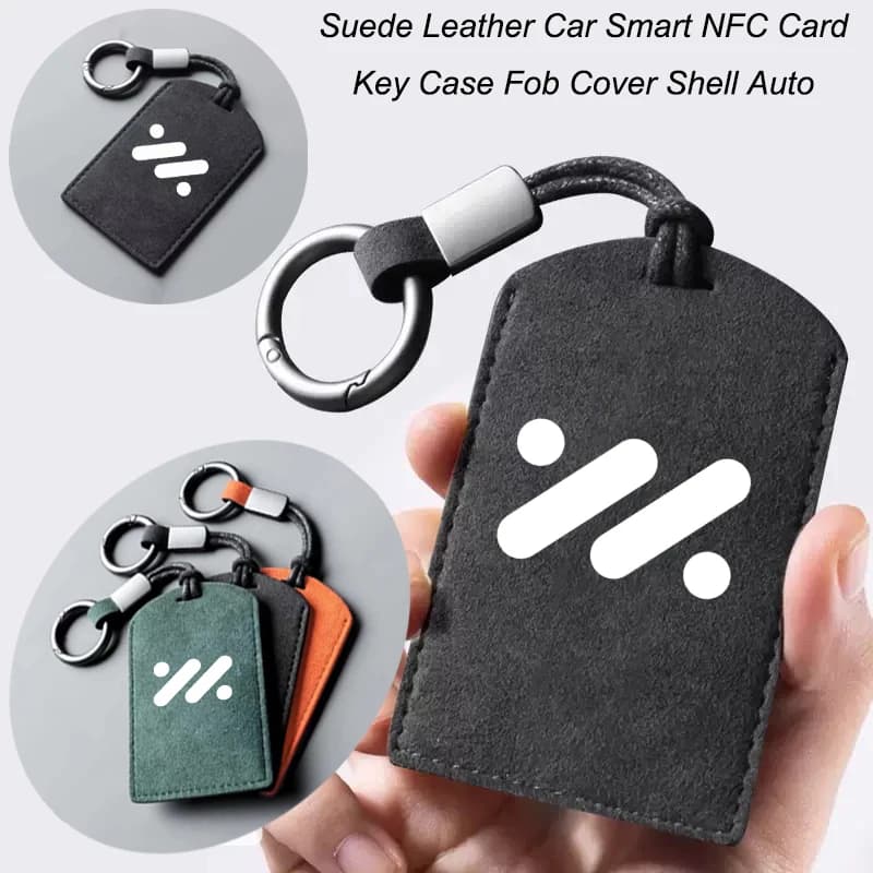 Pelle scamosciata Auto NFC Card Key Cover Fob Custodia protettiva Shell Portachiavi automatico per SAIC ZHIJI IM LS6 LS7 L7 PRO Accessori