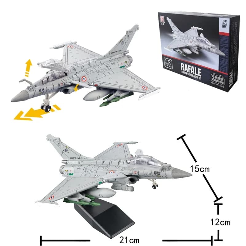 1:72 Creative Military Series Building Blocks Dassault Rafale Attack Aircraft Model Fighter Jet Toys For Boys Xmas Birthday Gift