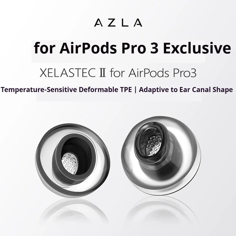 Per AZLA Xelastec II per AirPods Pro 3, Cuscinetti Auricolari in Materiale TPE Antiscivolo, Filtro per Auricolari Bluetooth Wireless con Punte Antiscivolo