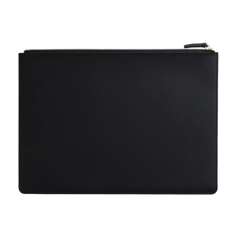 PU Leather A4 File Folder Zipper Bag Large Capacity Document Bag Waterproof High-grade Information Bag School Office Supplies
