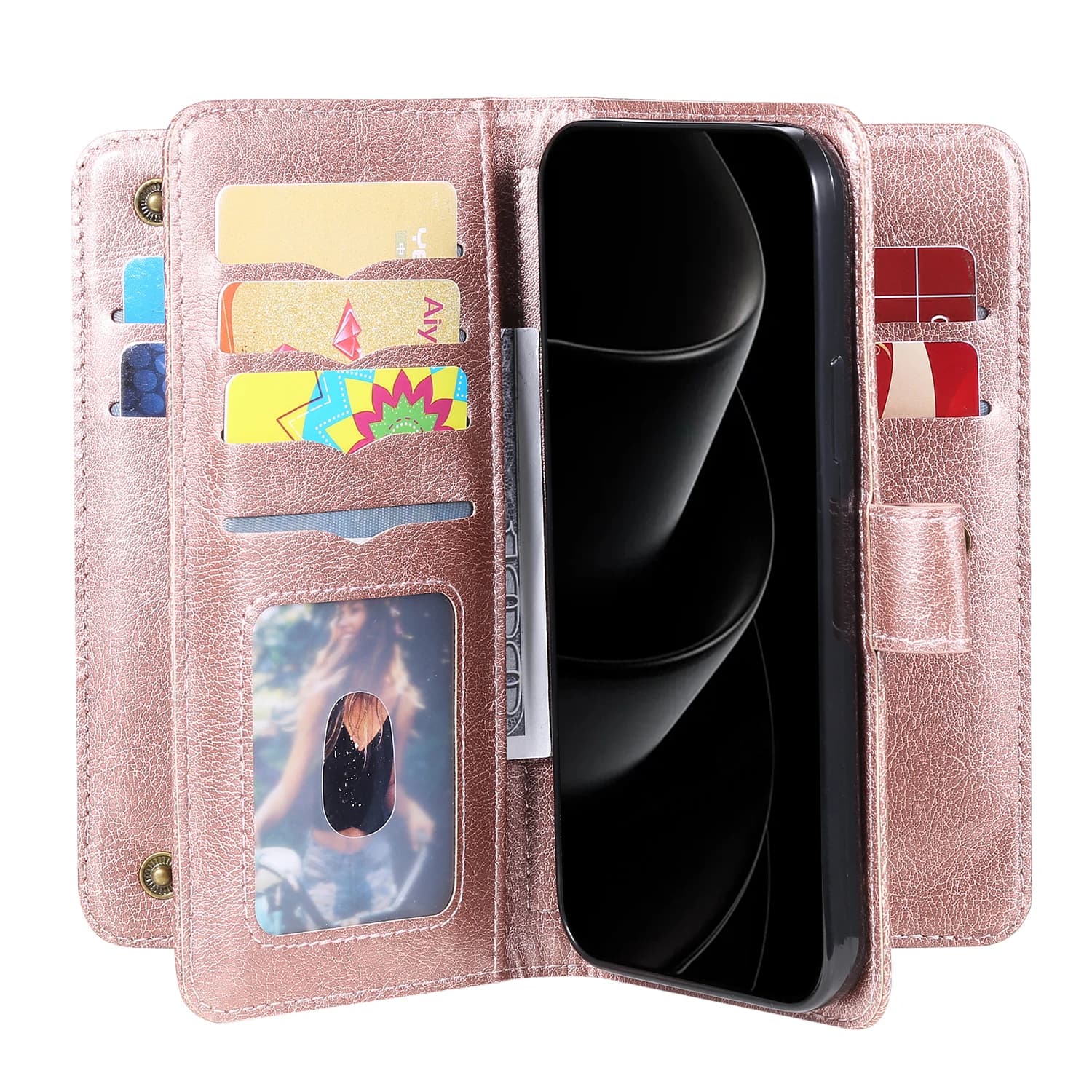 Multi Card Magnetic Flip Solt Leather Wallet Case for iPhone 17 Pro Max 16 Plus 15 14 13 12 11 bag cover