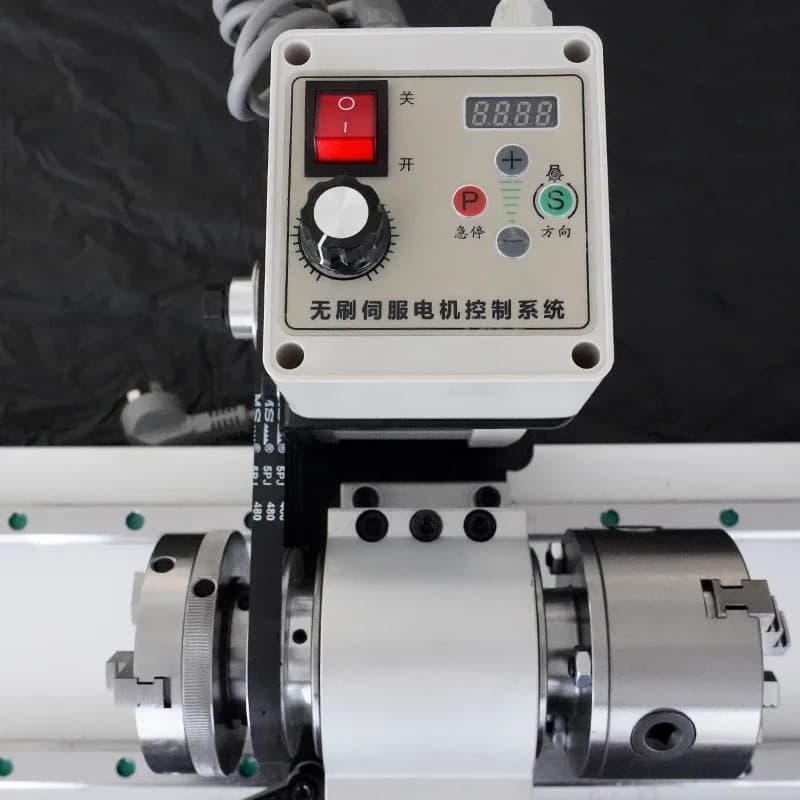 Tornio per Stecche da Biliardo Elettrico/Manuale da 500W FS-7075G con Doppio Mandrino e Banco in Ghisa per Riparazione Stecche da Biliardo
