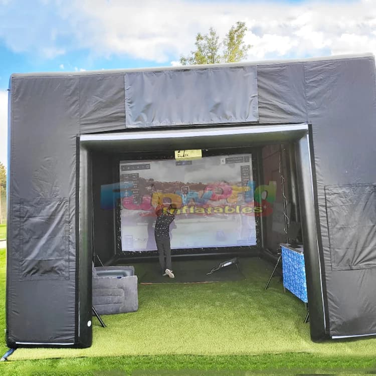 Alloggiamento gonfiabile dell'emulatore di golf con tenda da tiro con proiettore per lo allenamento sportivo all'aria aperta