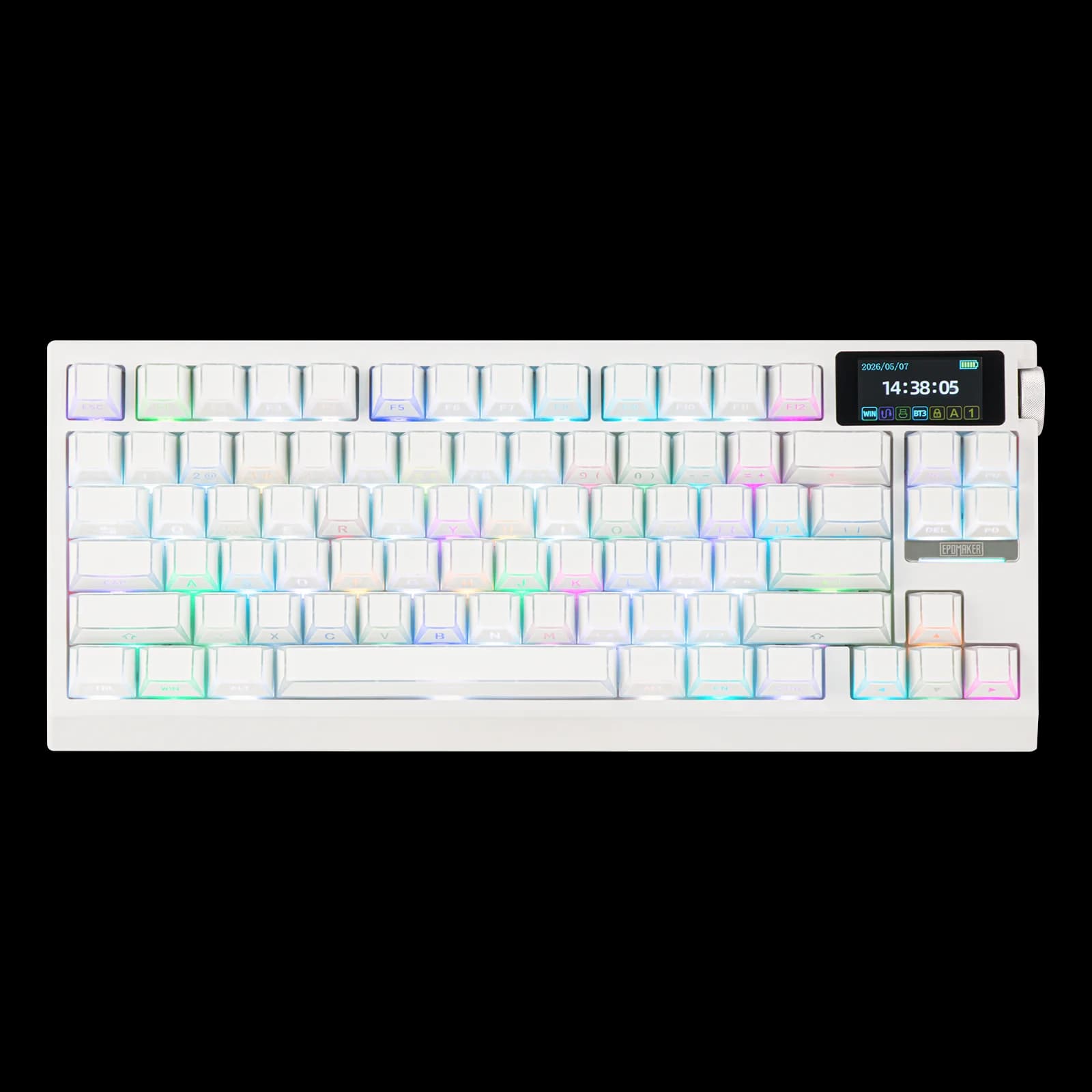Set di tasti EPOMAKER 138 Phos con stampa laterale, profilo Cherry, retroilluminati, in PBT+PC, stile MX, per tastiere meccaniche