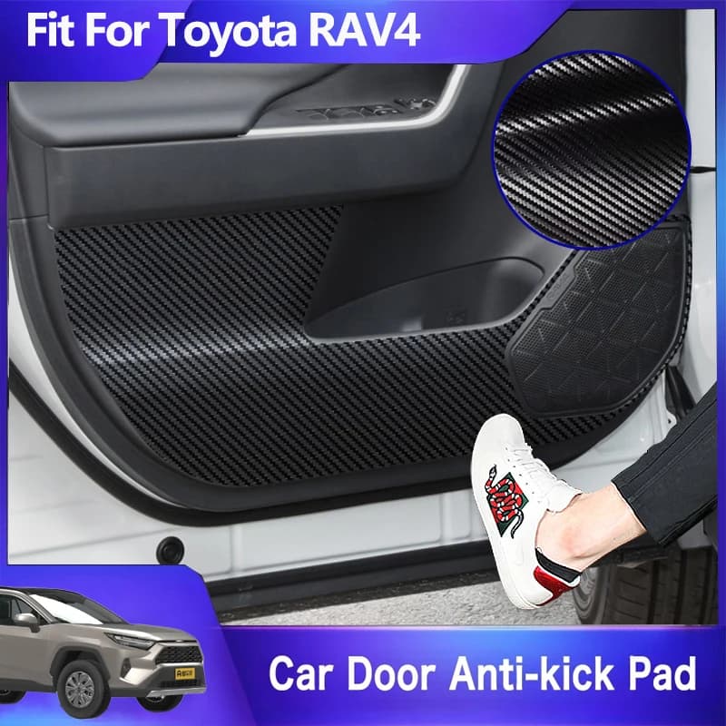 Per Toyota RAV4 2020 2021 2022 2023 2024 Porta Anti-Calcio Zerbino In Pelle Auto Interni Adesivo Soglia Davanzale Guardie Strisce di Protezione