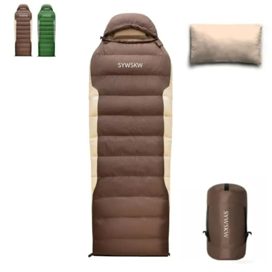 Sacco a pelo ultraleggero in piuma d'anatra 680FP per backpacking, escursionismo, campeggio; nero; comprimibile, caldo e leggero