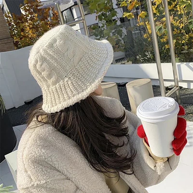 Panama donna autunno e inverno acqua calda secchio ciotola cappello lavorato a maglia lana cappello da pescatore addensato moda Outdoor Cap H146