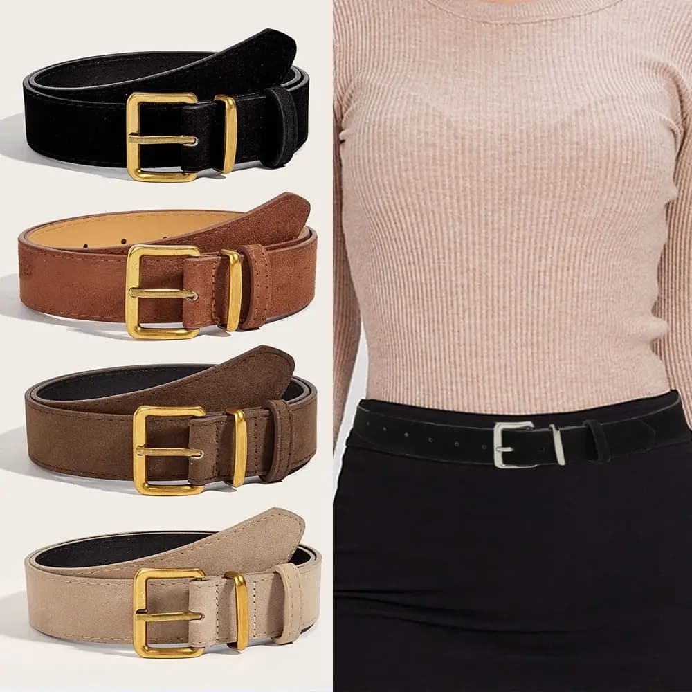 Cintura larga in pelle scamosciata stile Maillard Design di lusso Casual Business Cintura in vita Trendy Versatile Pantaloni Cinture eleganti Regali