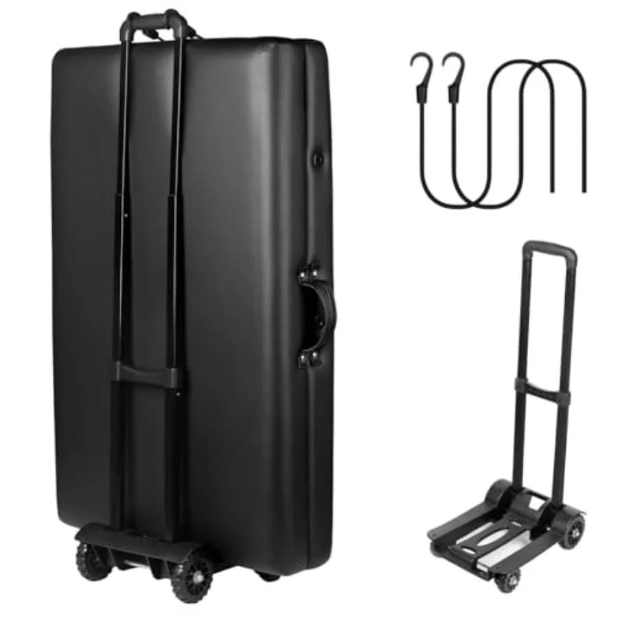 Carrello Portatile per Lettino da Massaggio con Ruote, Trolley per Trasporto Lettino da Massaggio