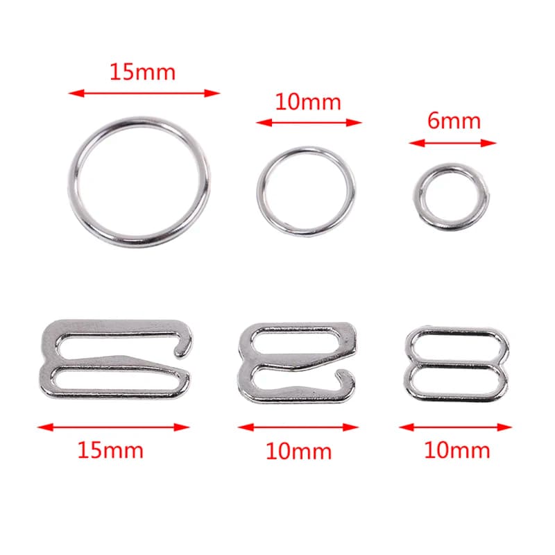Cursore di regolazione della cinghia del reggiseno in metallo argento 100/ganci/o ring lingerie cucito craft