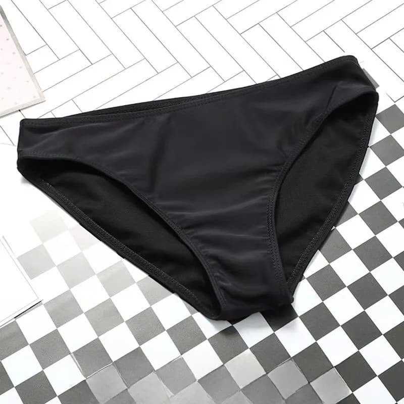 Costume da bagno bikini sexy a vita alta da donna, intimo anti-trasparenza, tinta unita, design separato, abbigliamento da nuoto