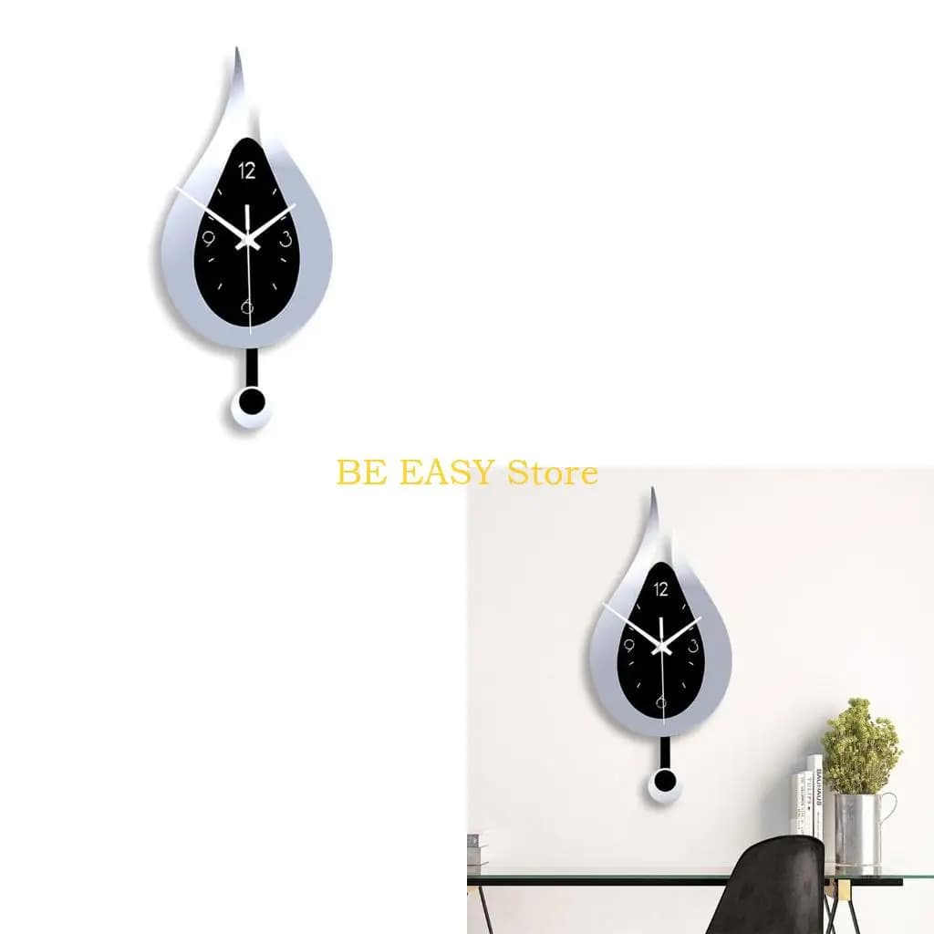 E28F Orologio da parete moderno con design a gocce d'acqua per orologio a pendolo acrilico creativo per casa Camera da letto
