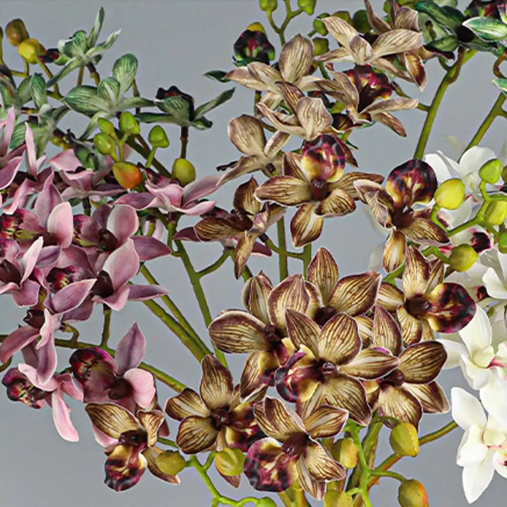 Decorazione Fai-da-Te per Vasi: 2 Rami di Phalaenopsis Artificiale, Fiori Finti Realistici al Tatto, Pianta Simulata per Matrimoni e Casa