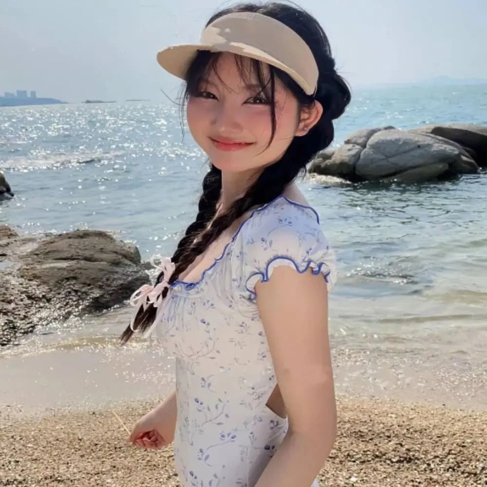 Costume da bagno monokini con volant e stampa a cuori, fantasia a pois, con coulisse e imbottitura, per la spiaggia