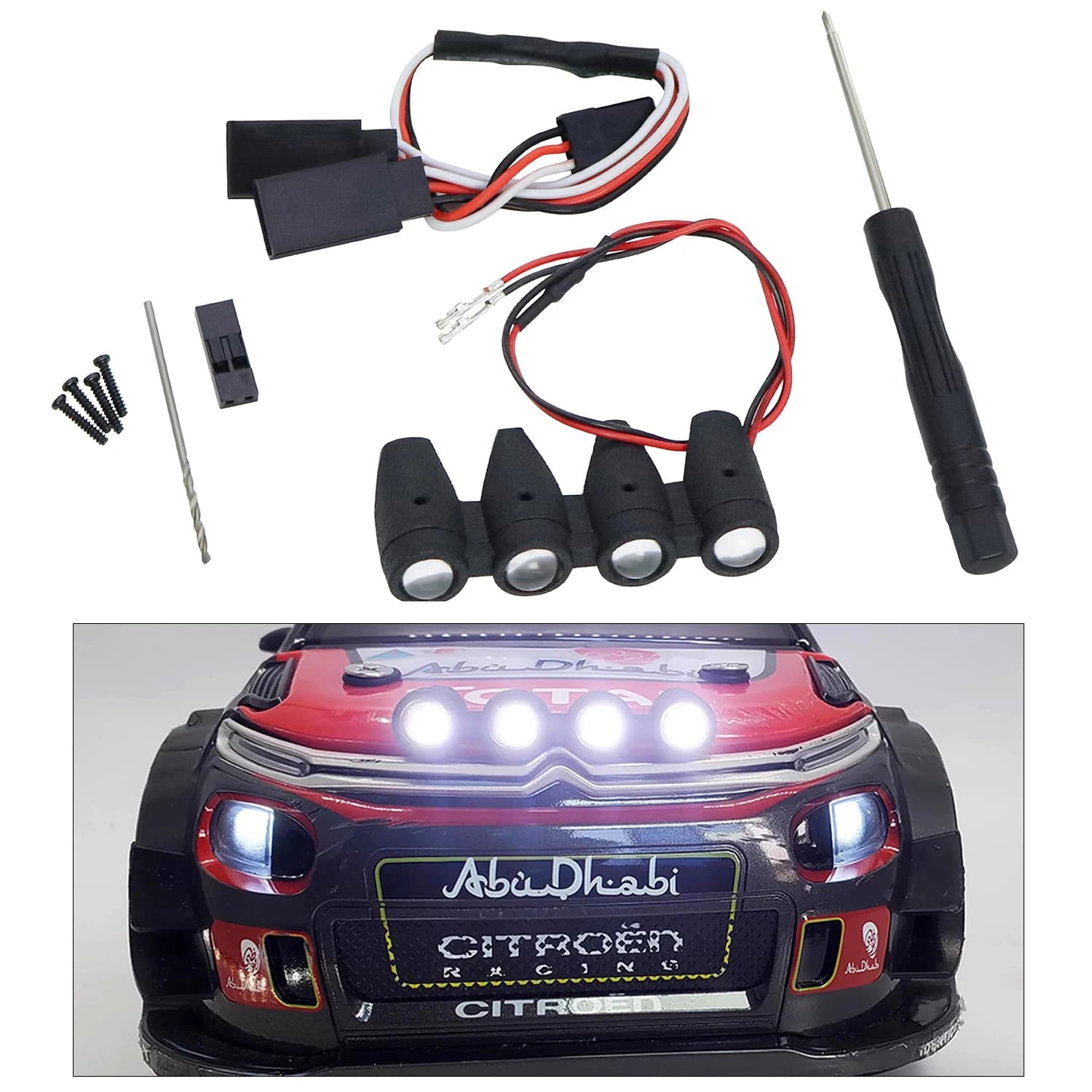 Faro LED 5V per Auto RC 14303, Luce di Simulazione per Barche, Accessori per HYPER GO 1/14 MJXRC 14303 C3 WRC Rally Cart