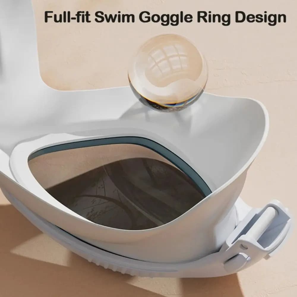 Swimwear with large frame in HD PVC with ear plugs Swim glasses with ear plugs Adjustable hoods with large frame waterproof