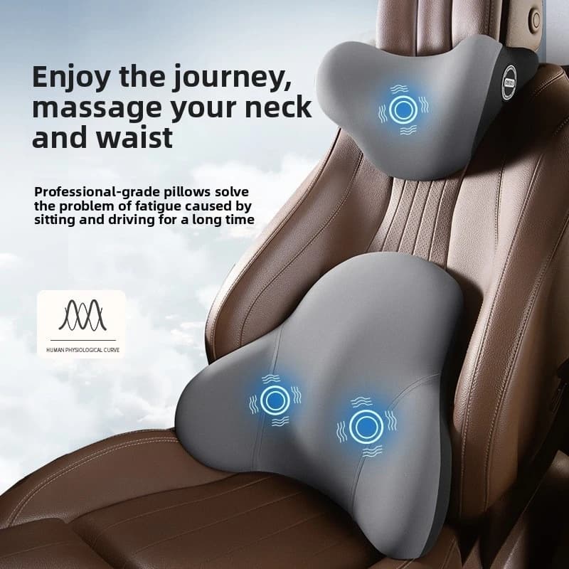 Poggiatesta per Auto, Supporto Lombare, Sedile Auto, Cuscino in Memory Foam, Schienale, Cuscino per la Vita, Supporto Lombare, Cuscino Massaggiante Elettrico per il Collo