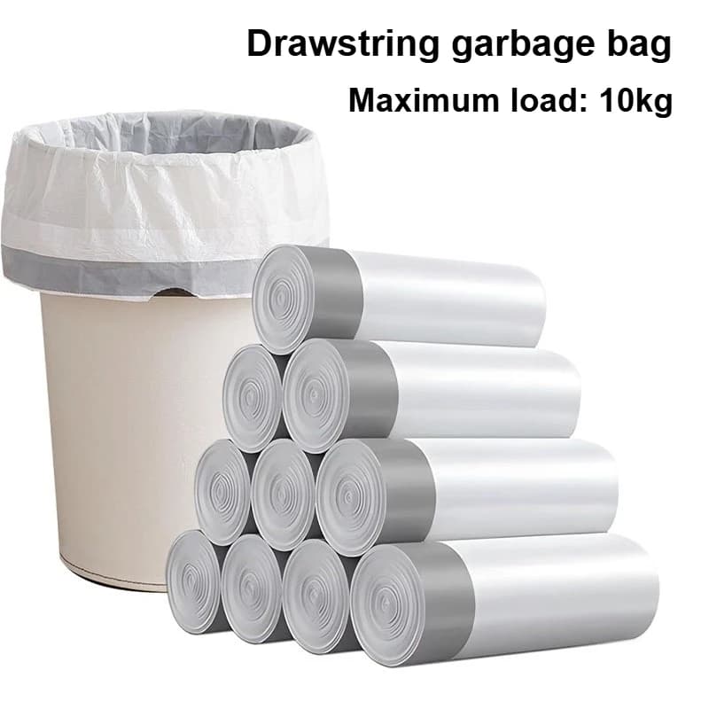 Sacchetti della spazzatura con coulisse ispessiti da 100/200 pezzi, sacchetto della spazzatura piccolo non profumato, rivestimenti separati per pattumiera per bagno, bagno, cucina