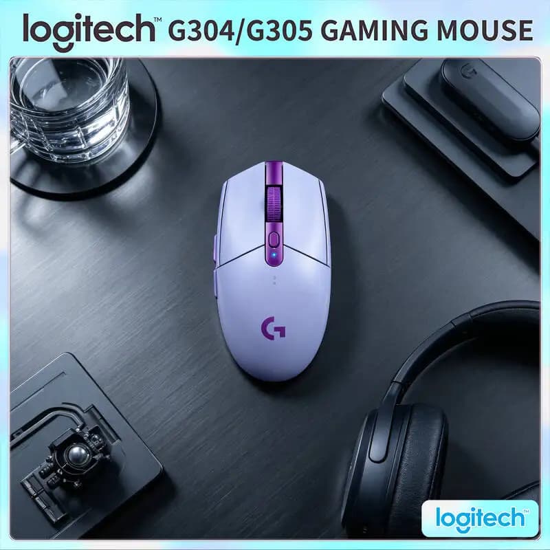 Logitech G304 Wireless Gaming Mouse LIGHTSPEED Tech 12000 DPI HERO Sensor 1ms Response 9-Month Battery Flexible Use Gamers