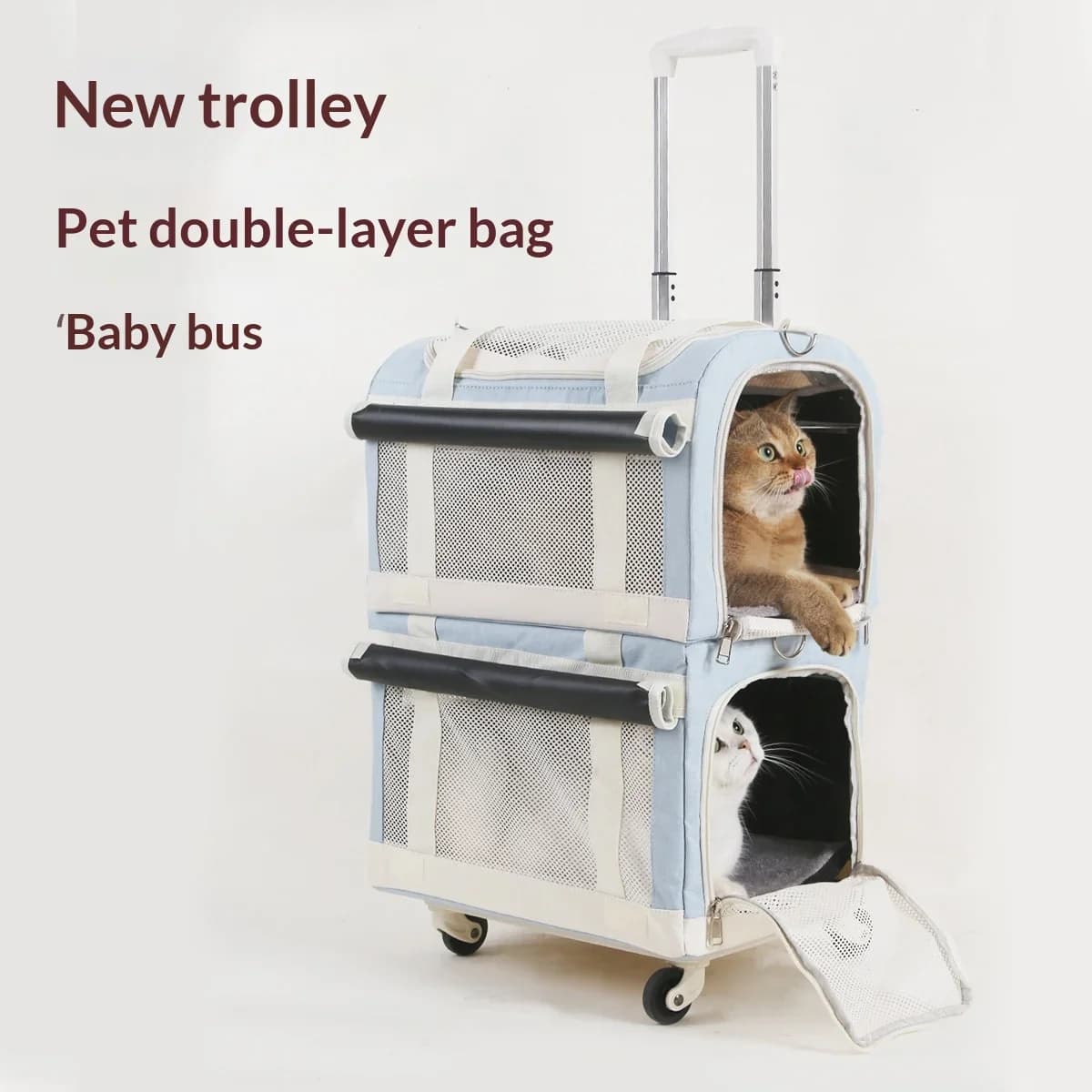 Nuovo Trasportino e Passeggino 2-in-1 per Cani e Gatti, Ampio Spazio Traspirante, Zaino da Viaggio a Doppio Strato
