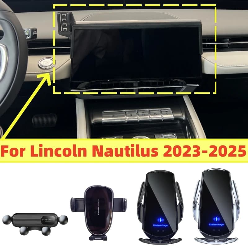 For Lincoln Nautilus 2023 2024 2025 Car Phone Holder Screen Fixed Base Magnetic Wireless Charging Stand Car Support