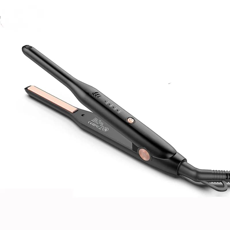 Mini Hair Plate 3/10" for Capelli Corti, Taglio Pixie e Frangia, Mini Lisciante per Barba with Double Voltage, for Bordi e Capelli Sottili