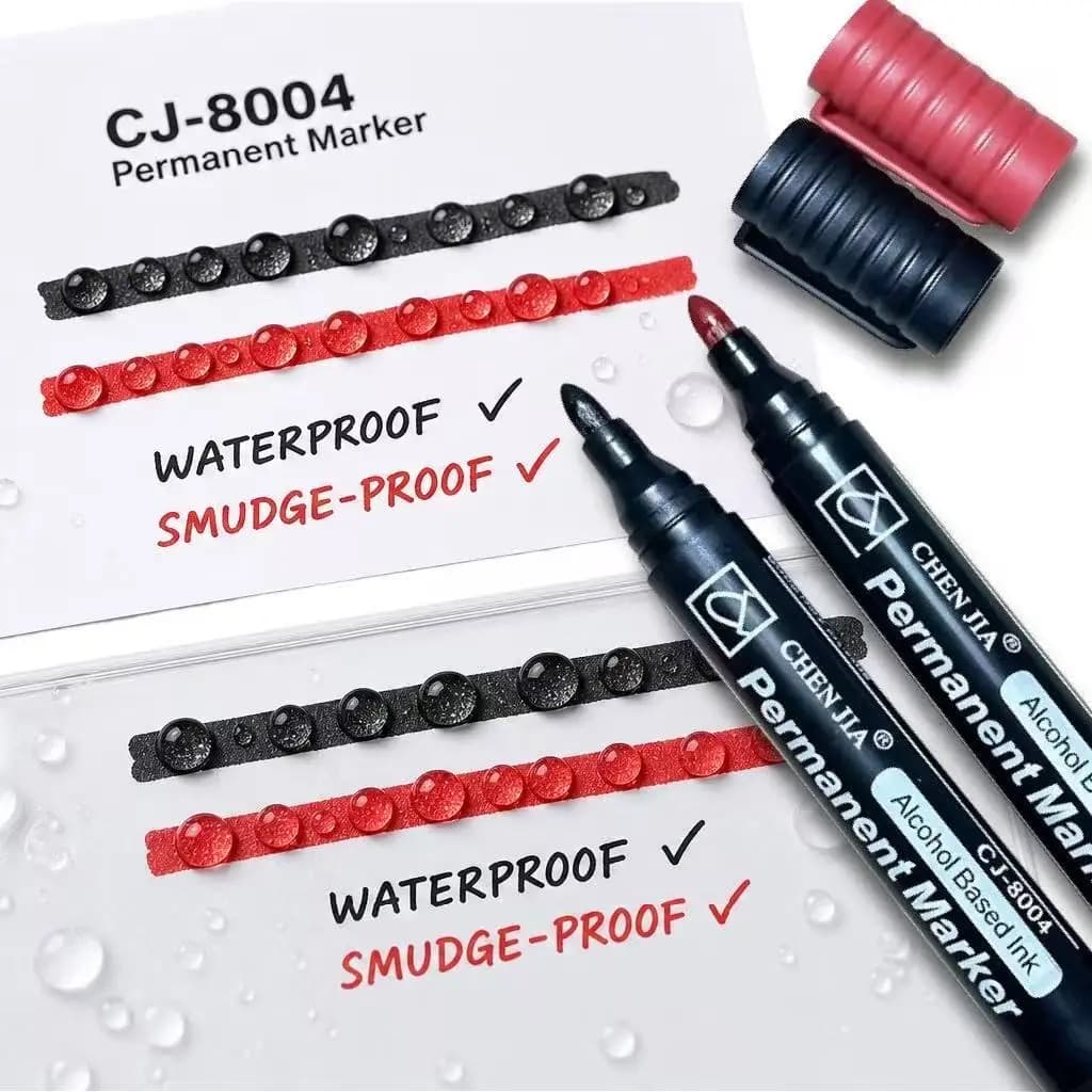 12Pcs Permanent Marker Pens Waterproof Quick Dry - Multi-Surface Markers for Office School DIY Art Crafts Painting Supplie