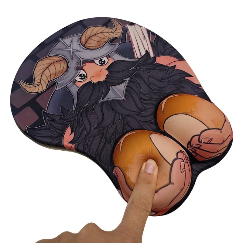 Anime Senshi Divertente tappetino per mouse 3D Parodia Tappetino da tavolo da gioco Simpatico poggiapolsi in silicone per uomo