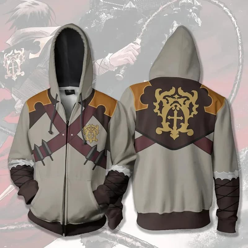 Felpa con cappuccio anime "Castlevania" - Trevor Belmont - Felpa con cappuccio cosplay Dracula, adatta per feste di Halloween e Natale