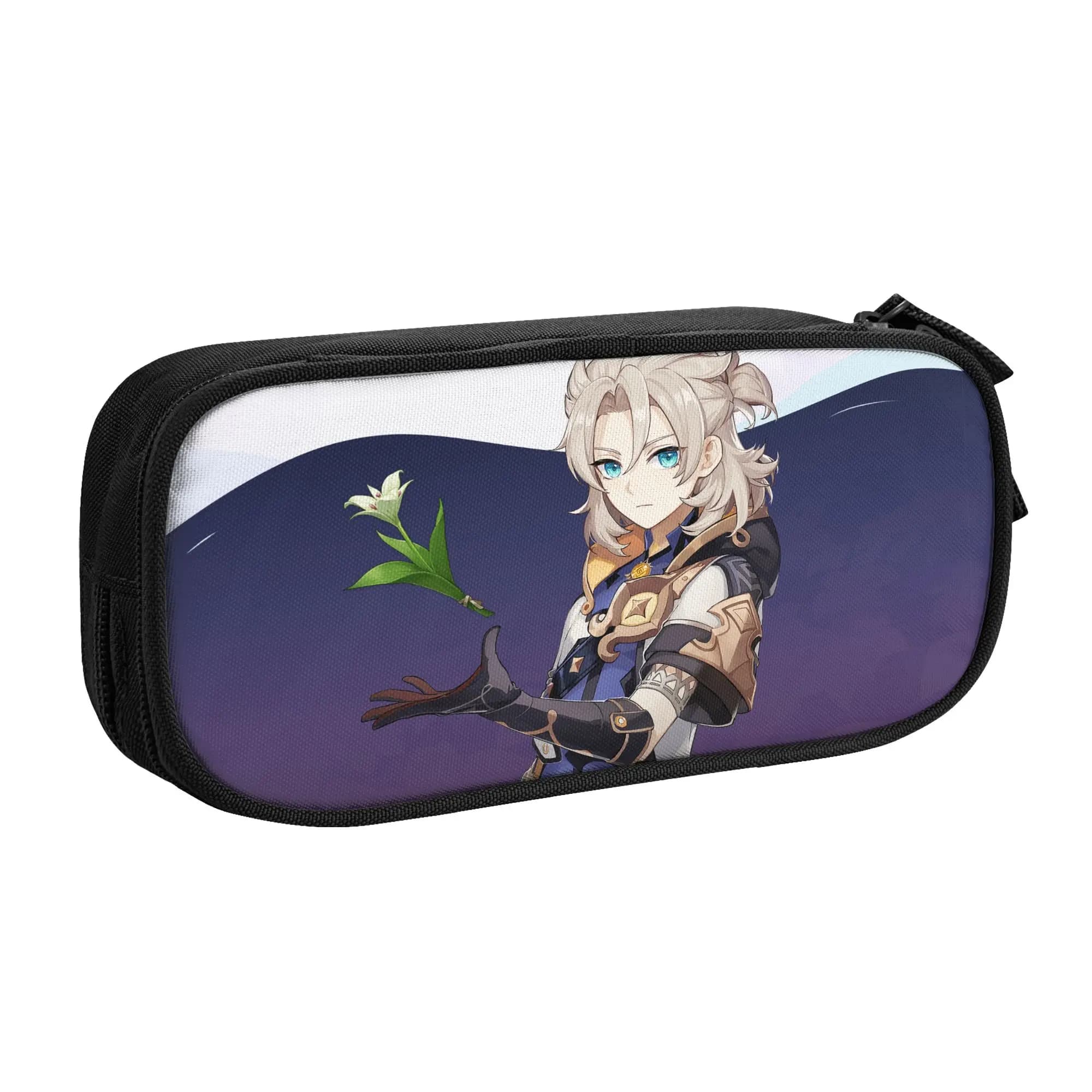 Cute Genshin Anime Cute Pencil Cases Smug Albedo Plaid Pencilcases Pen for Girls Boys Large Storage Bag School Gifts Stationery
