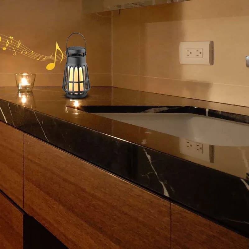 Lampada a Stringa LED con Altoparlante Bluetooth, Luce Notturna Portatile, Lampada Atmosfera Regolabile per Campeggio e Bar all'Aperto