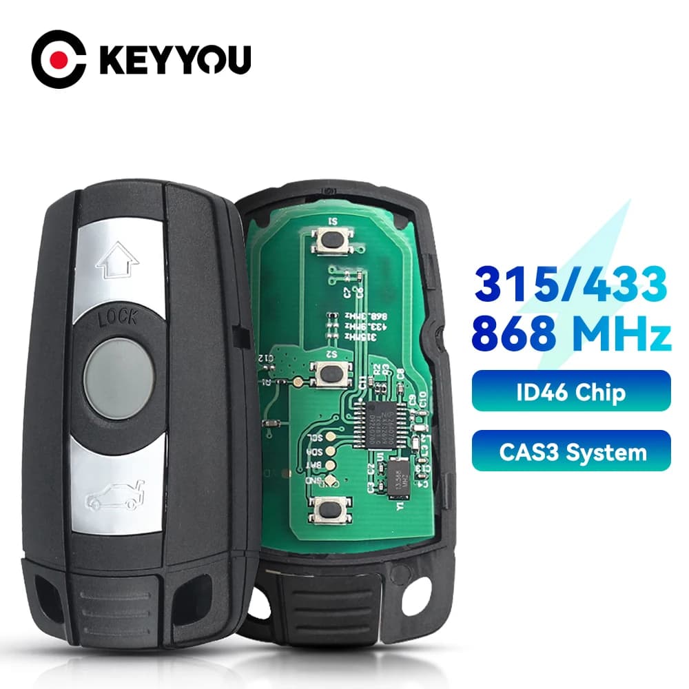 KEYYOU 315/433/868Mhz CAS3 CAS3 + Chiave Intelligente A Distanza Dell'automobile Per BMW Serie 1/3/5/7 X5 X6 Z4 E60 E70 E90 CAS3 Sistemi PCF7953 ID46 Chip