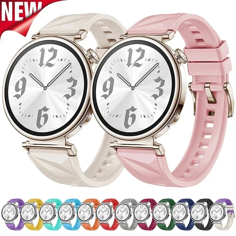 18mm Women's Strap for Huawei Watch GT6/5 41mm, Replacement Silicone Sport Strap for Huawei Watch GT4 41mm, Breathable