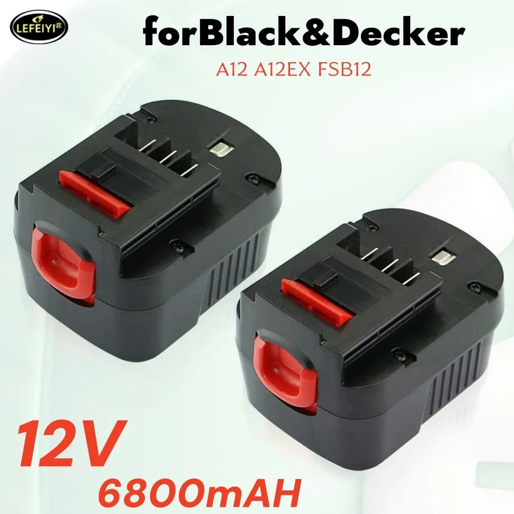 12V 6800mah Tool Rechargeable Battery for Black & Decker A12EX FSB12 FS120B A1712 HP12K HP12 Ni-MH Drill Replacement Battery