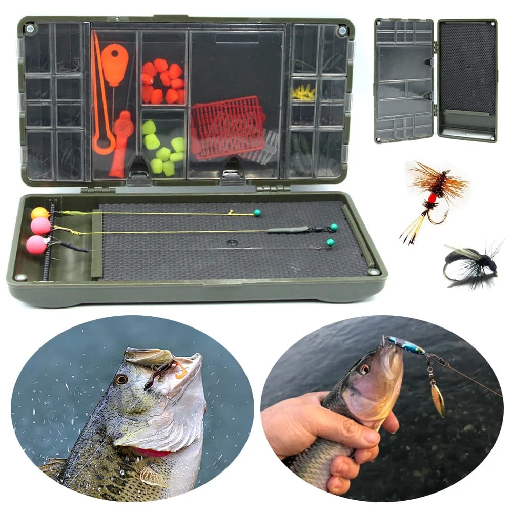 Carp Fishing Organizer Box Portable Fishing Tackle Storage Organizer Magnetic Compartments Fishing Gear Accessories