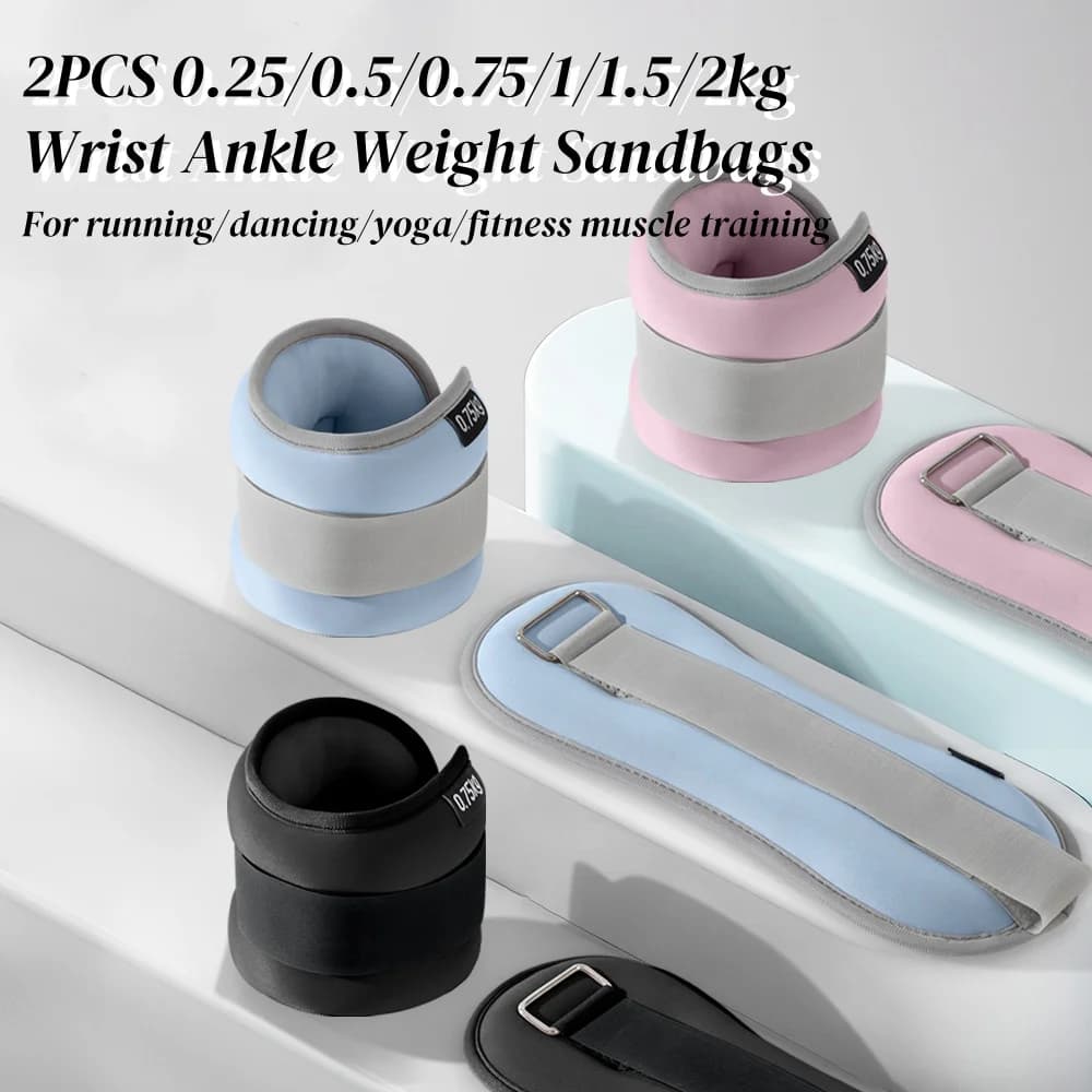 2 pz 0.25/0.5/0.75/1/2 kg Polso Caviglia Sacchi di Sabbia Portatile Per Allenamento Fitness Peso Sacchi di Sabbia Per Yoga Danza Corsa Body Shaping