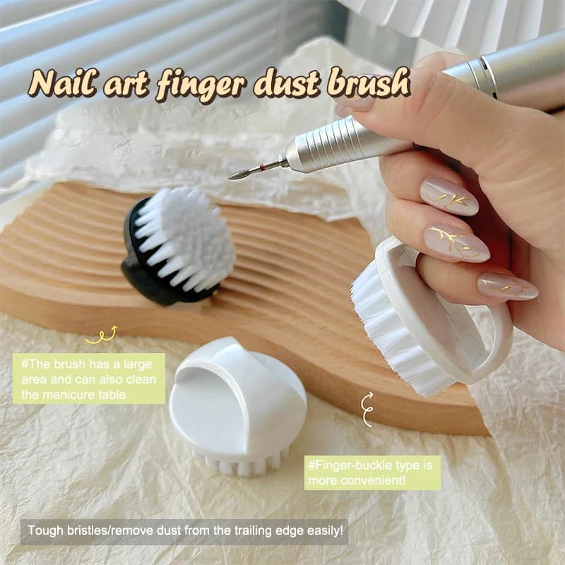 Professionisti Spazzola per la pulizia delle unghie Spazzola per il trucco con fibbia per le dita Spazzola per la polvere delle unghie Strumenti specializzati per manicure