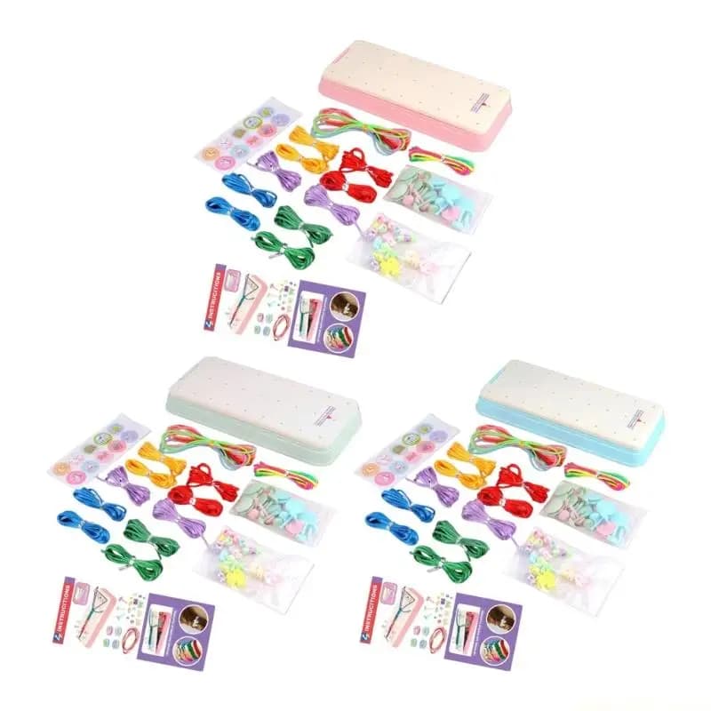 QX2E Divertente set tessitura braccialetti per bambini utilizzando materiali plastici per progetti creativi