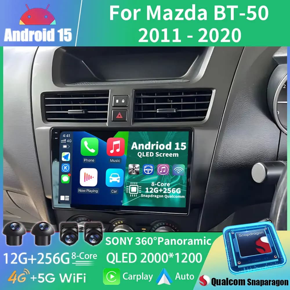 Android 15 Car Radio For Mazda BT-50 BT50 2012-2018 Multimedia Wireless Carplay Auto Audio Stereo Video Player 4G 5G WIFI BT DSP