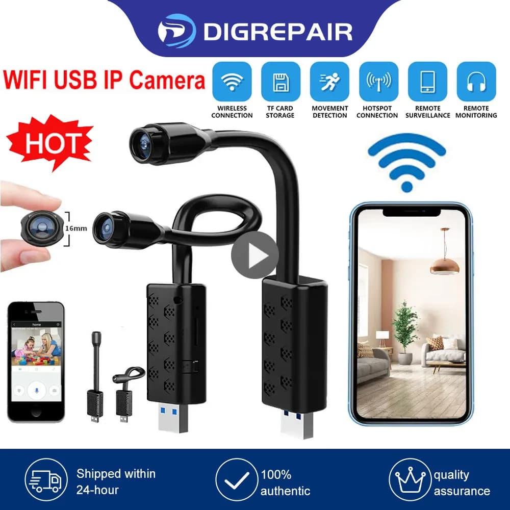 Mini telecamera WiFi Telecamera interna wireless HD Telecamera IP di sorveglianza di sicurezza 1080P Videoregistratore Telecamera con batteria per monitoraggio del bambino